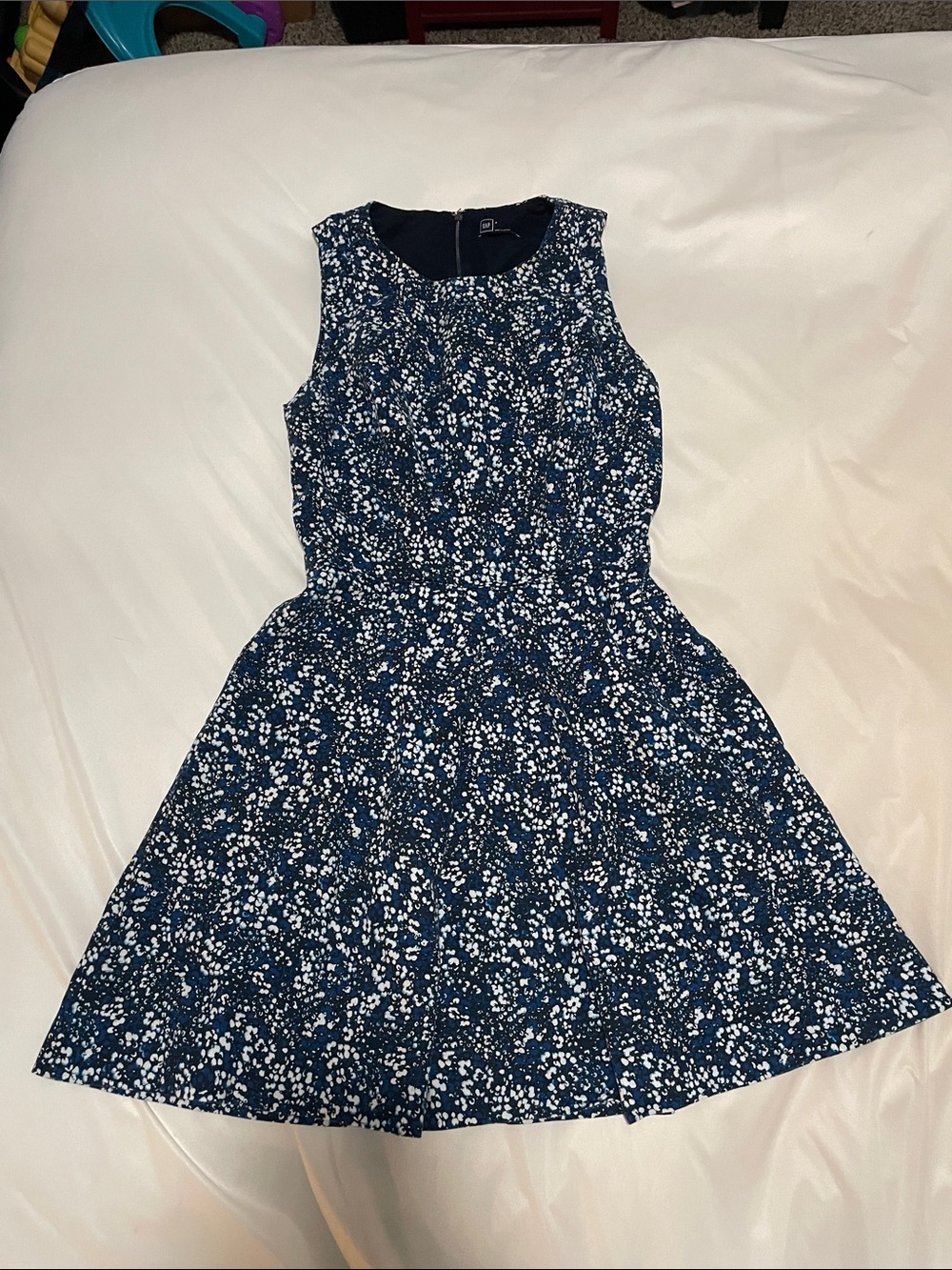 GAP Navy and White Floral Sleeveless Mini Dress